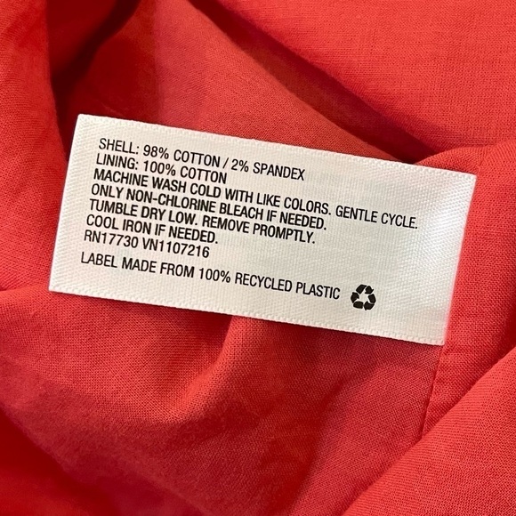 A New Day Faux Wrap Dress Sz Small Coral Ruffle Sleeve PINK Midi Textured Lined - Picture 11 of 12